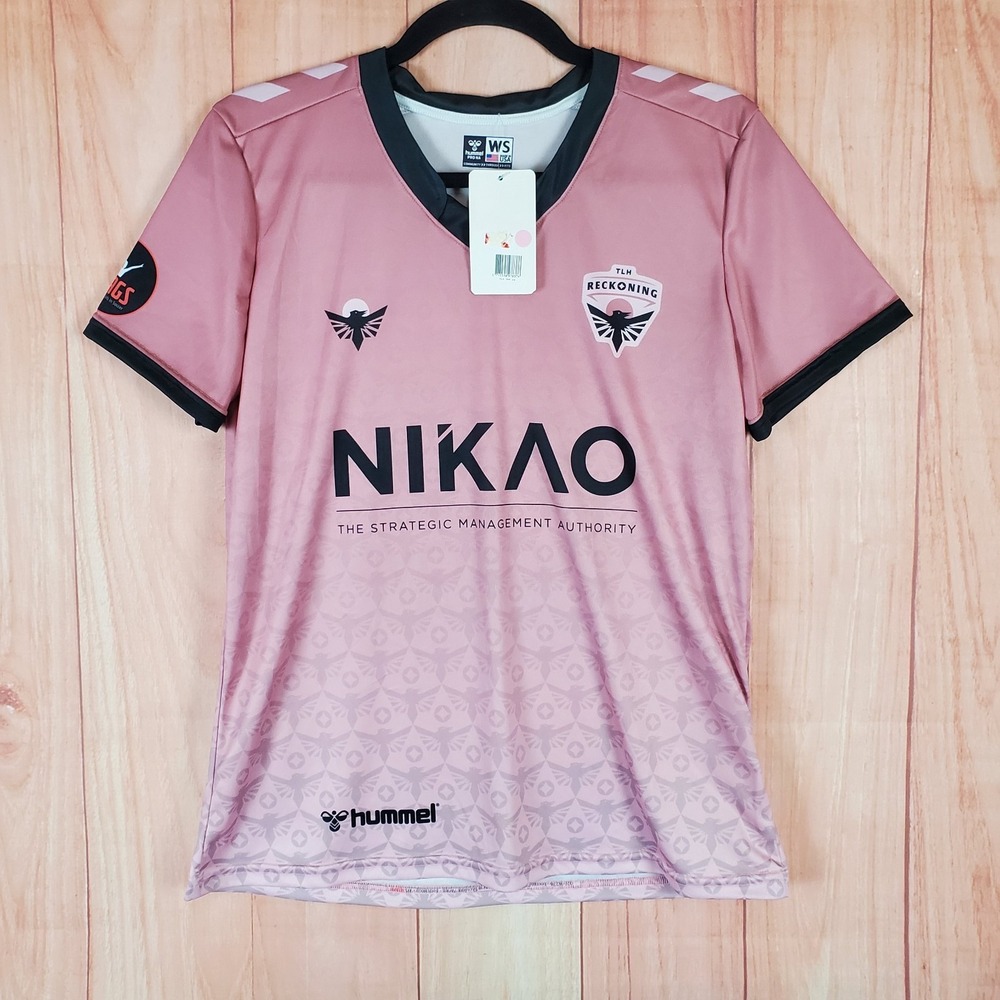 Hummel Womens Jersey Small Pink 100% Polyester V-Neck Short Sleeve TLH Reckoning